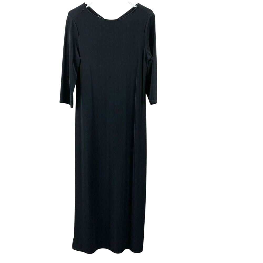 Rabbit Rabbit Rabbit Designs Maxi Dress 10 Black Long Stretchy Career Lagenlook